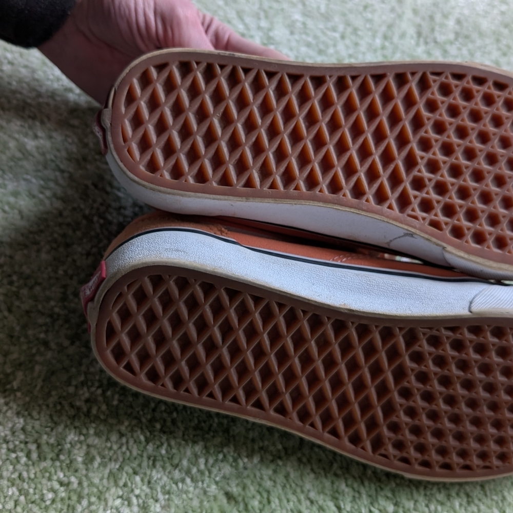 Orange Low Top Vans Size 8 - Picture 2 of 5